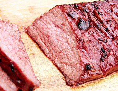 Smoked meat recipe for barbecue while camping